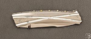   Couteau " Bamboo " custom par Koji Hara - Nacre et Cowry Y