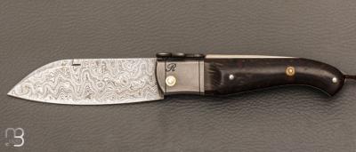    Couteau " Bohémien " par Tony Ruot - Loupe de chêne stabilisée et damas sauvage