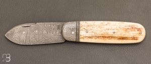   Couteau " Bouledogue " par Romain Alvarez - Ivoire de mammouth et lame damas