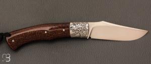 Couteau "Boxer" custom par Raphaël Durand - Micarta barbwire et RWL-34