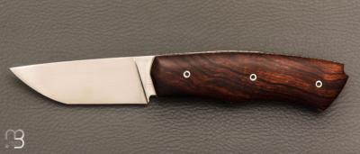    Couteau " Brimbelle " Liner-Lock flipper par Louis Contat - Bois de fer et 14c28N