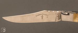 Couteau " Capuchadou 12cm " Corne de bélier et lame en 14C28 par Fontenille-Pataud