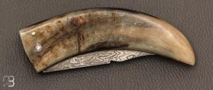   Couteau " Curni lame damas " par Alexandre Musso