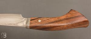 Couteau Droit forgé main par Jean Paul Sire - Noyer et lame acier C130