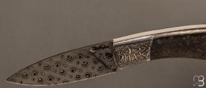   Couteau " Edcix " custom de Florent Dall'ava - L'atelier Dall'ava - fibre de carbone et lame damas