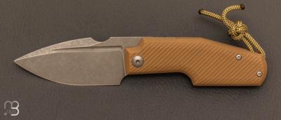 Couteau " Elementak " de GTKnives - Thomas Gony - G10 tan et RWL-34 stonewash