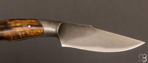    Couteau " Intégral " par Mickaël Moing - Loupe de bouleau stabilisé et lame en 100C6