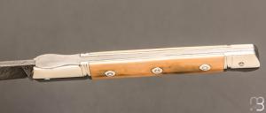 Couteau  " Issoire " custom de Jérôme Bellon - Mammouth et damas