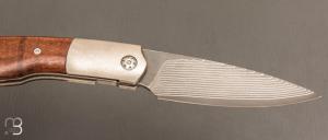   Couteau " K-Marade " custom de Michel Grini - Curly gidgee et lame Suminagashi