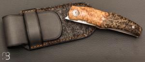   Couteau " Karnage " custom de Michel Grini - Loupe d'amboine et lame en RWL34