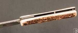   Couteau de poche Katsu - JDA01 - Bois de cerf et lame damas