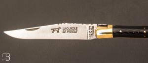   Couteau de poche Laguiole 11cm par Le Fidèle - Micarta noir