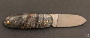 Couteau  " Le Manu " par La Bonne Trempe - Loupe de peuplier et 14c28