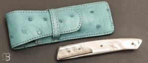   Couteau " Pièce unique " custom par Des Horn - Nacre et Damas