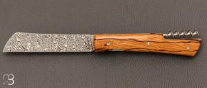 Couteau " Le Vendredi" par Perceval - Bois de serpent et lame en damas