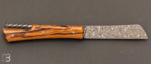 Couteau " Le Vendredi" par Perceval - Bois de serpent et lame en damas