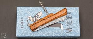 Couteau " Le Vendredi" par Perceval - Bois de serpent et lame en damas