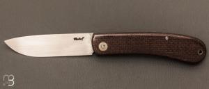 Couteau  " Le canif  "  cran carr par Frdric Maschio - Micarta et acier C130