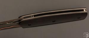 Couteau " Mastard " custom par Christophe Arbogast - Ebène du Gabon et lame Suminagashi de F. Keller