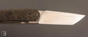 Couteau " Mastard " custom par Christophe Arbogast - Fibre de carbone et lame en RWL34