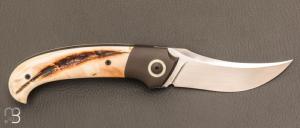   Couteau " Maverick prototype  " custom de Jean Michel Martin  - RWL-34 et Ivoire de phacochère