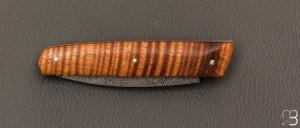 Couteau " Nobilis " custom par Louis Blanchet Kapnist - Koa et damas double explosion