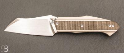  Couteau  " Octavus Micarta  / Titanium" Frame-lock par Bastards Knives X Gabriel Berthelemy