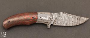   Couteau " Ovophis  " custom pliant par Milan Mozolic - Fatcarbon et Damas