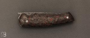 Couteau " Quetsche " Liner-Lock flipper par Louis Contat - Fatcarbon® et lame damas