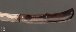  Couteau " Rossignol V2 " par Maxime Rossignol - La Forge de Max - Loupe de bois de fer 