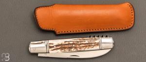 Couteau " Rumilly 4 pièces " par Romain Alvarez - Bois de cerf et RWL34