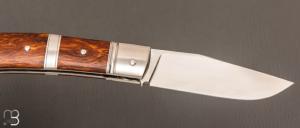   Couteau " Rumilly " par Philippe Lemonnier - Loupe de bois de fer d'Arizona et lame en RWL34 