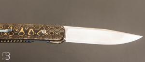  Couteau " Slimvubu " par Des Horn - Fatcarbon "Unigold" et lame en Nitrobe 77