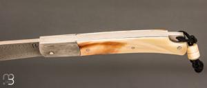    Couteau " Slipjoint " par Romain Alvarez - Ivoire de phacochère damas
