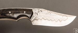   Couteau " Sparus " fixe forgé par Guy Poggetti - Corne de bélier et C130