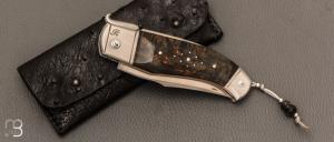   Couteau " Truand Inverse lock " par Tony Ruot - Bouleau stabilisé et lame en RWL34