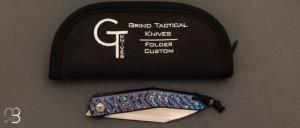    Couteau Frame-Lock " Vintage " custom de GTKnives - Thomas Gony - Moku-Ti