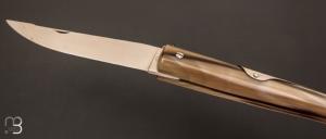 Couteau  " Yatagan " 18 cm Corne blonde fait main par Jacques Mongin