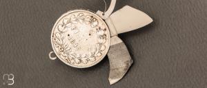 Couteau ancien " onglier 3 pièces " par Eloi Pernet avec monnaie Argent