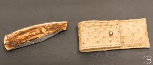   Couteau " custom " de Alain & Joris Chomilier - Ivoire de mammouth et damas "spirographe" de Vegas Forge