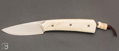  Couteau " Pièce unique " custom par Christophe Arbogast - Ivoire de phacochère et RWL34