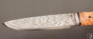 Couteau de chasse de Jean Paul Sire - Bouleau et lame damas mosaïque