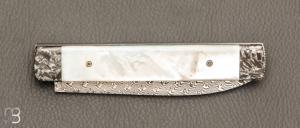 Couteau " lock back " par Eric Depeyre - Fibre de carbone et nacre