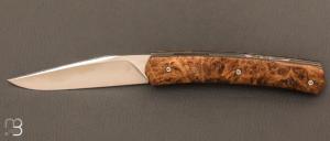 Couteau " Arbane " de collection par Yorick Stoupy - Loupe de chêne stabilisée et 14c28N