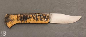 Couteau " piémontais " par David Margrita - Mbull Knives - Laiton plié et lame en XC75