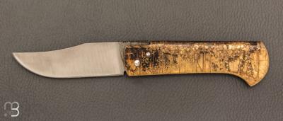 Couteau " piémontais " par David Margrita - Mbull Knives - Laiton plié et lame en XC75