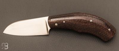   Couteau " slipjoint  " par Honoré Vilain - Acier C130 et Micarta jute