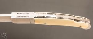    Couteau " Marcos Lock-back " pliant artisanal de Cyril Kalisz - Ivoire de phacochère et RWL-34