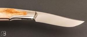 Couteau  « Persian Lanny Lock-back » par Jean Baptiste Leveque - Ivoire de mammouth