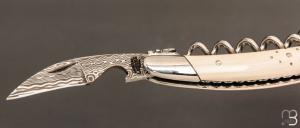   Coffret duo d'exception couteau & sommelier par la Forge de Laguiole - Ivoire de mammouth et damas